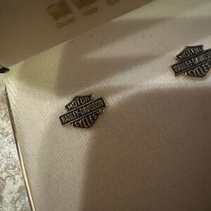 Harley-Davidson Silver and Black earrings